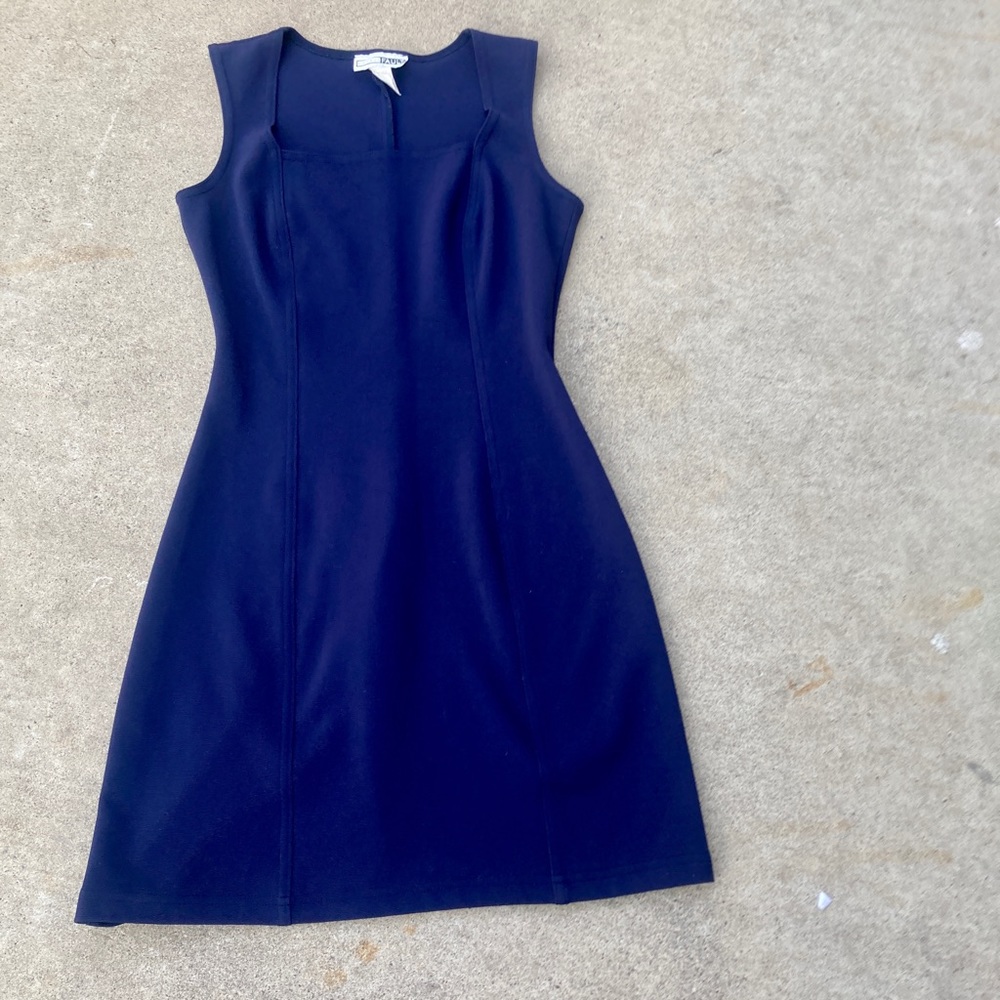 Vintage Navy Blue Sleeveless Mini Dress
